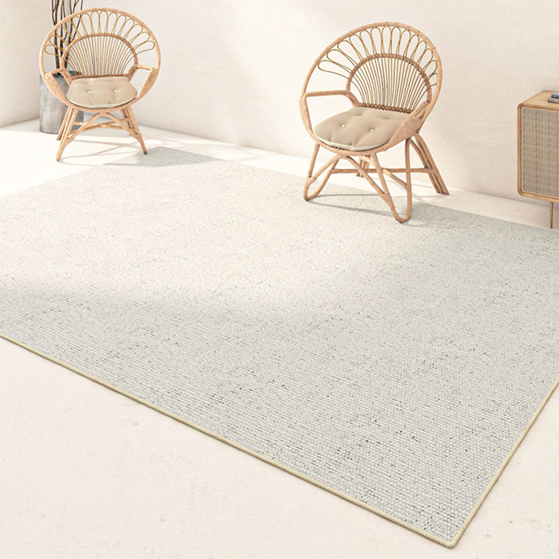 Beige Modern Area Rug Pure Color Polyester Area Carpet Non-Slip Backing Rug for Home Decor