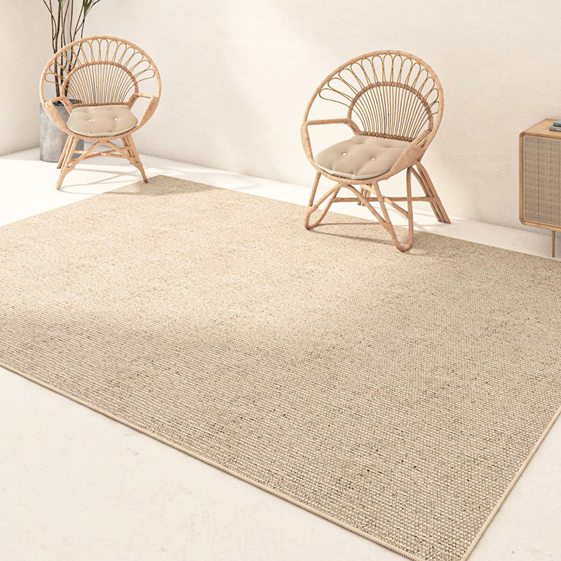 Tapis moderne Beige, couleur Pure, en Polyester, avec envers antidérapant, pour la décoration de la maison