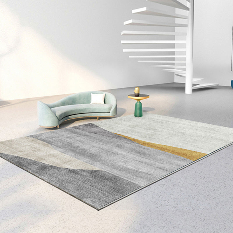 Tapis moderne à blocs de couleurs, en Polyester, résistant aux taches, pour l'intérieur, pour la décoration de la maison