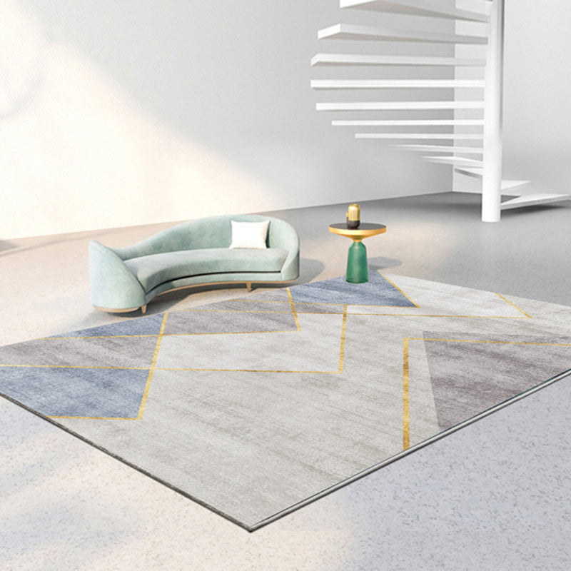 Tapis moderne à blocs de couleurs, en Polyester, résistant aux taches, pour l'intérieur, pour la décoration de la maison