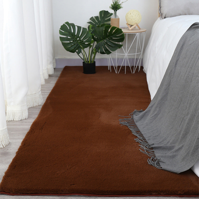 Contemporary Indoor Rug Simple Plain Area Rug Polyster Washable Anti-Slip Rug for Home Decor