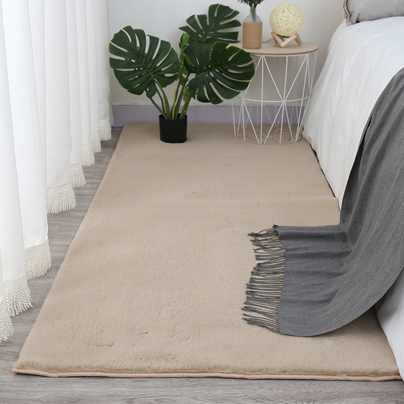 Contemporary Indoor Rug Simple Plain Area Rug Polyster Washable Anti-Slip Rug for Home Decor