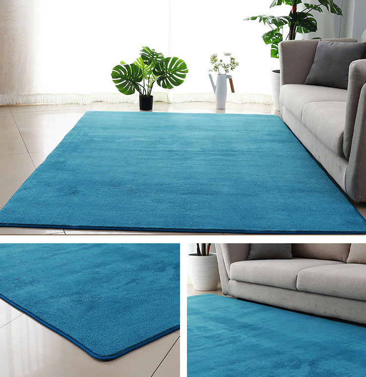 Modern Solid Color Carpet Washable Area Rug Polyster Anti-Slip Area Carpet for Living Room