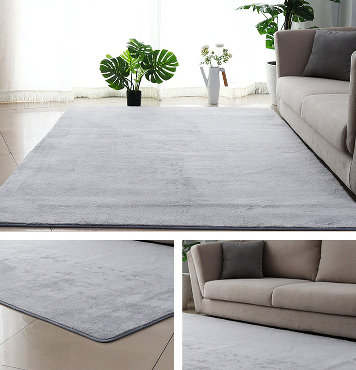 Modern Solid Color Carpet Washable Area Rug Polyster Anti-Slip Area Carpet for Living Room