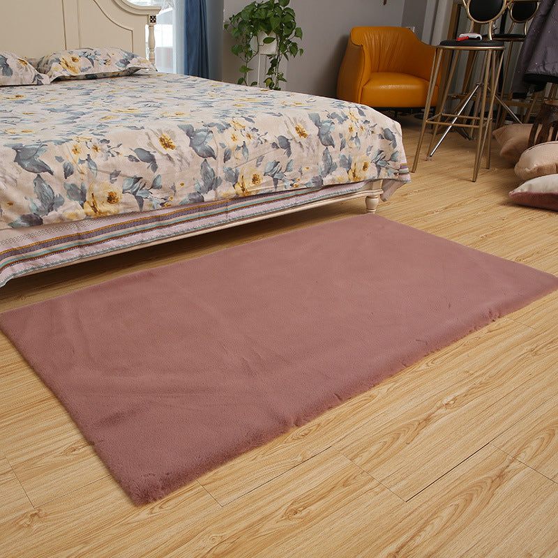 Tapis Simple en polyester de couleur unie, tapis contemporain, lavable, pour la décoration de la maison