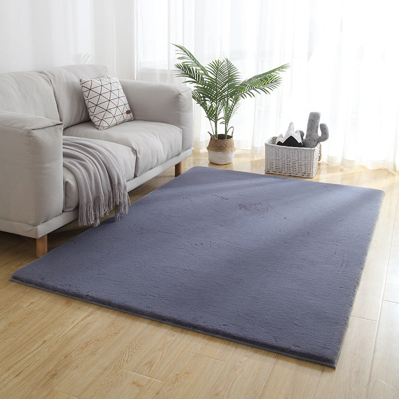 Simple Indoor Rug Solid Color Polyester Area Carpet Stain Resistant Area Rug for Home Decor