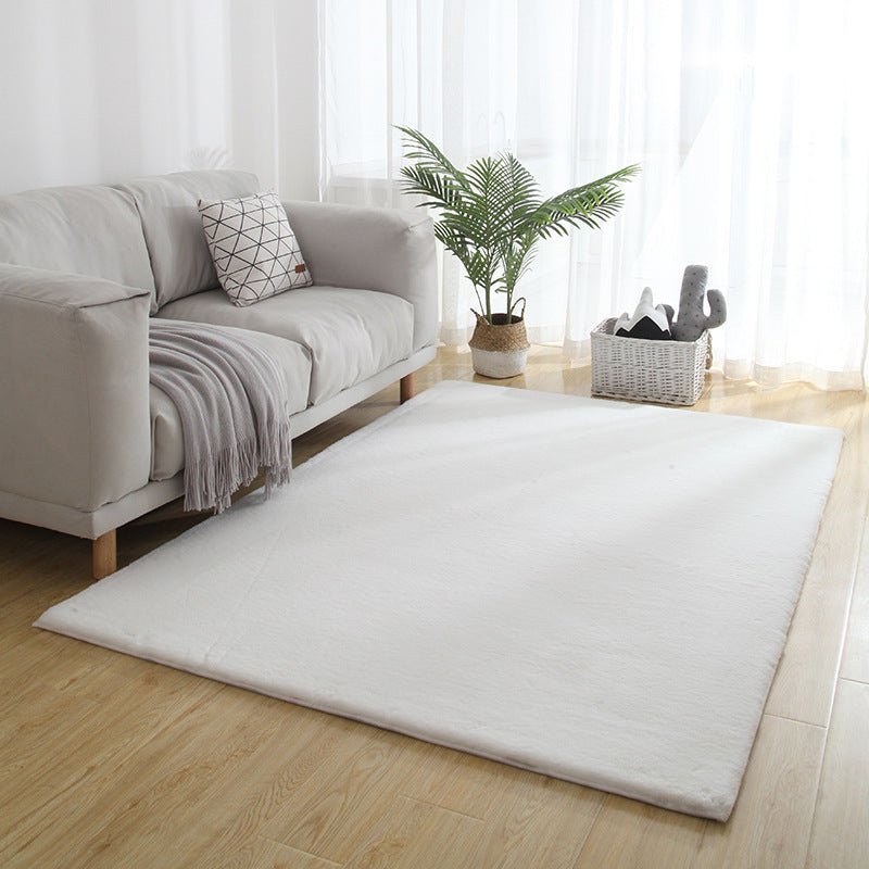 Simple Indoor Rug Solid Color Polyester Area Carpet Stain Resistant Area Rug for Home Decor