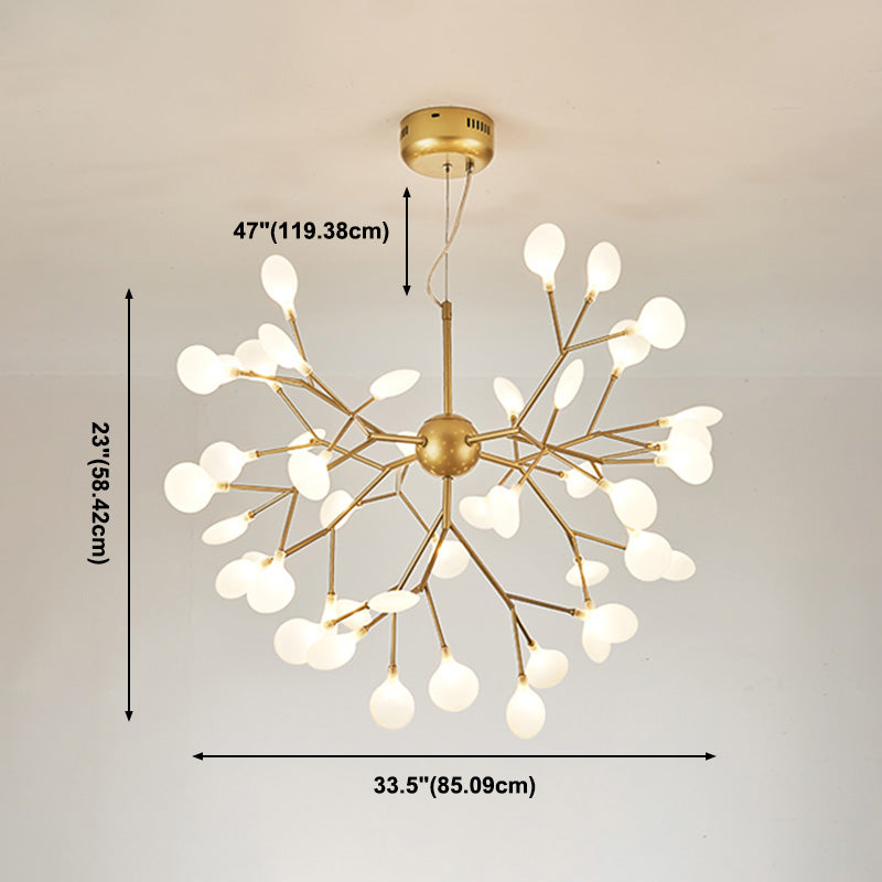 Gold Firefly Chandelier Modernist Metal Multi Lights Ceiling Chandelier for Living Room