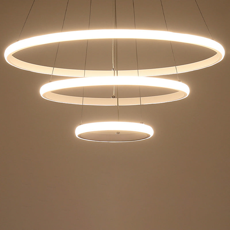 Multi-Tier Chandelier Light Fixtures Modern 3-Light Chandelier Pendant Lamp with Acrylic Shade