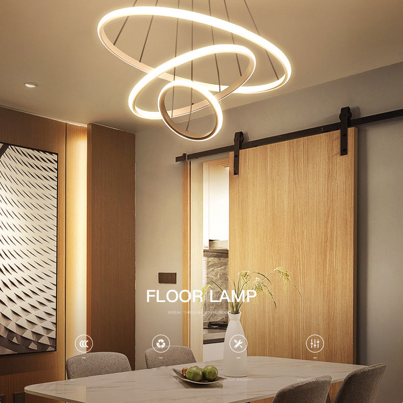 Multi-Tier Chandelier Light Fixtures Modern 3-Light Chandelier Pendant Lamp with Acrylic Shade