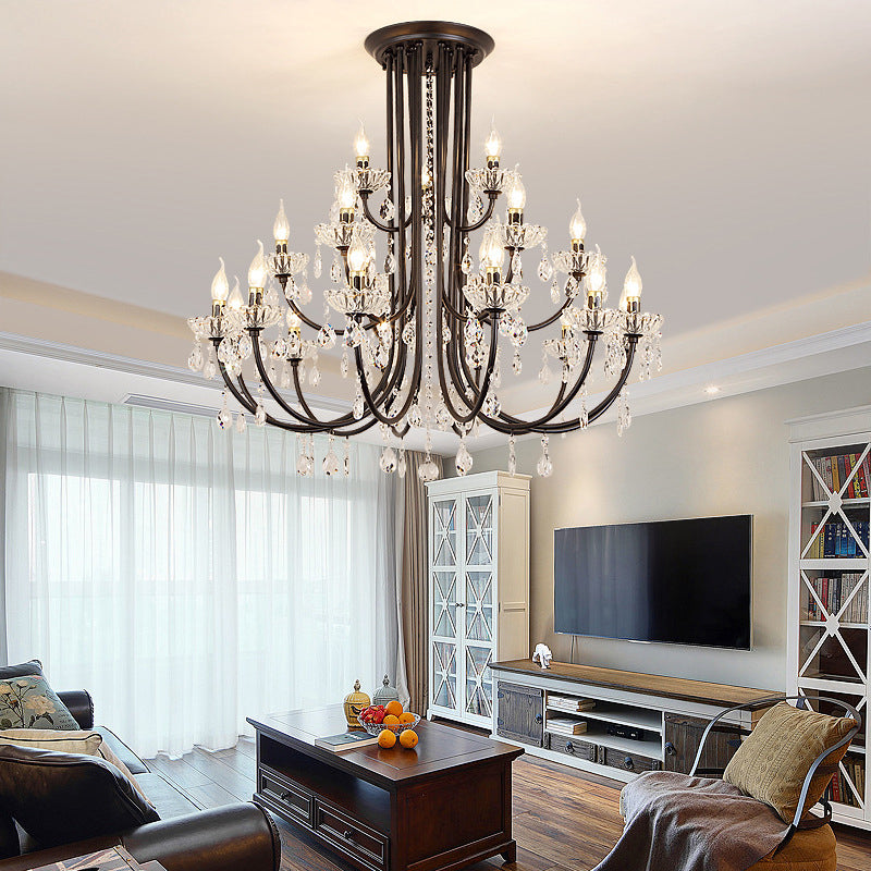 Lámpara de araña de velas iluminación de vidrio tradicional iluminación para restaurante