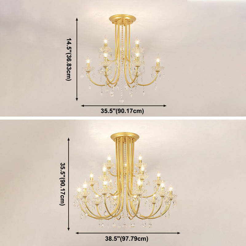 Lámpara de araña de velas iluminación de vidrio tradicional iluminación para restaurante