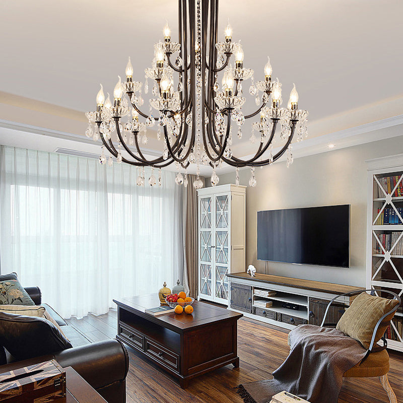 Lámpara de araña de velas iluminación de vidrio tradicional iluminación para restaurante