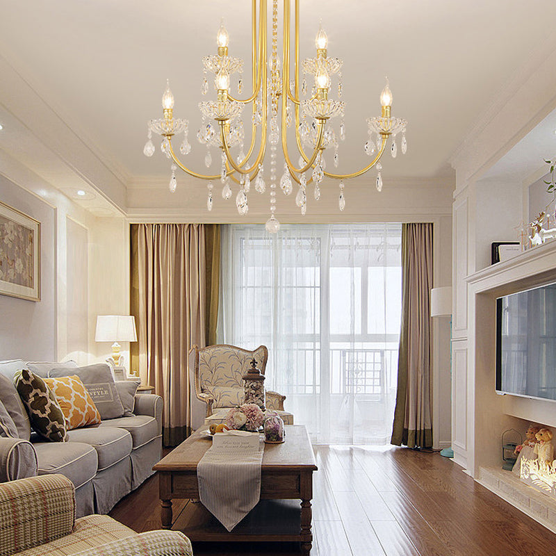 Lámpara de araña de velas iluminación de vidrio tradicional iluminación para restaurante