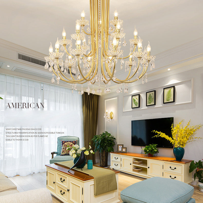 Lámpara de araña de velas iluminación de vidrio tradicional iluminación para restaurante