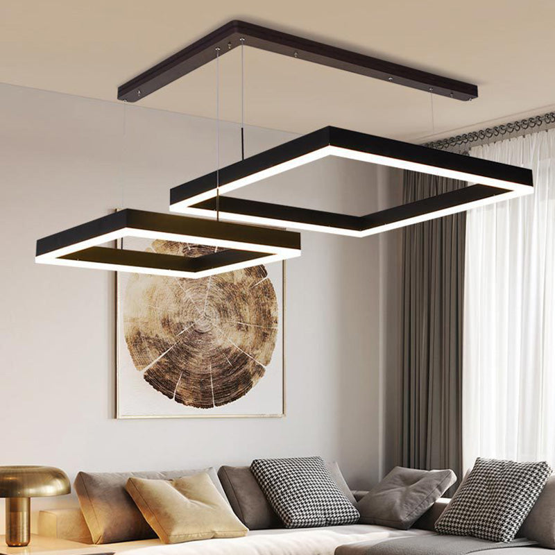 Funzione illuminazione del lampadario in metallo ciondolo per soggiorno moderno per soggiorno