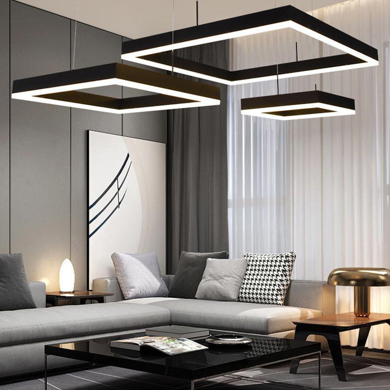 Funzione illuminazione del lampadario in metallo ciondolo per soggiorno moderno per soggiorno