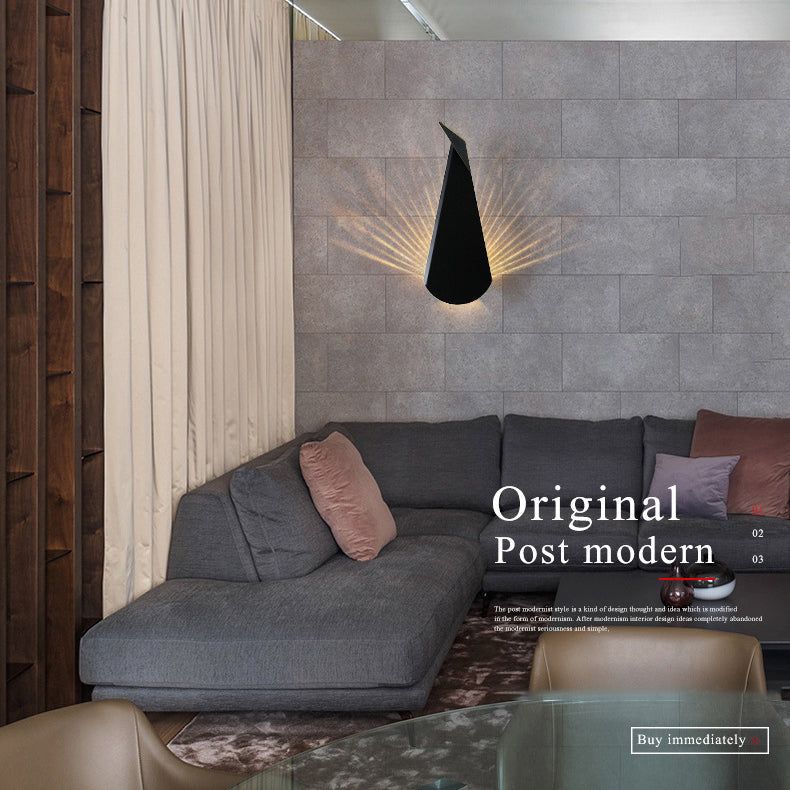 Pfauenwandmontierte Lampe postmoderne Einfachheit Metall Wandleuchte für Wohnzimmer