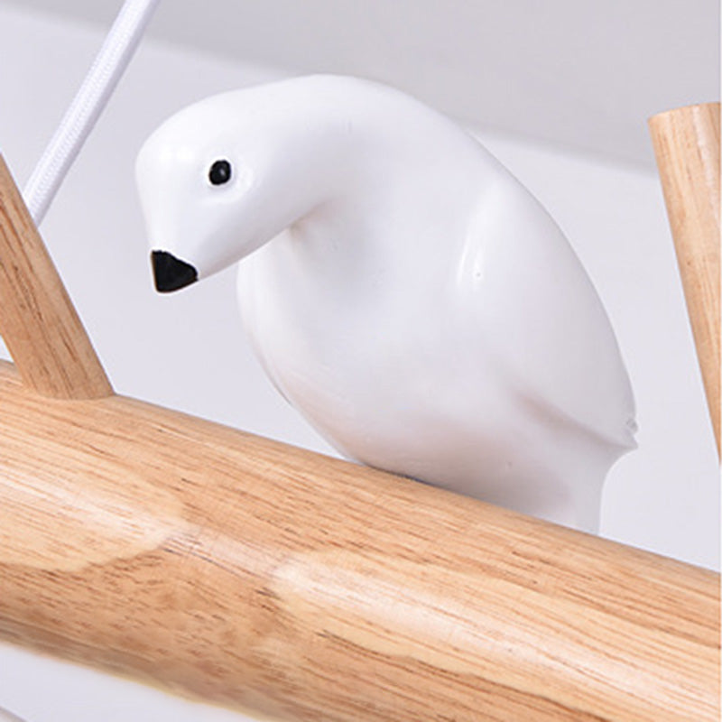 Luci del lampadario dell'isola cilindro moderni apparecchi di illuminazione lampadario in vetro con decorazione di uccelli