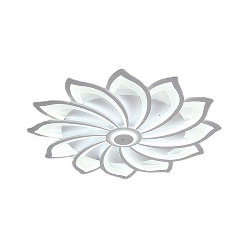 Flower Semi Flush Mount Light Fixture Simplicity Acrylic Ceiling Mount Chandelier for Bedroom