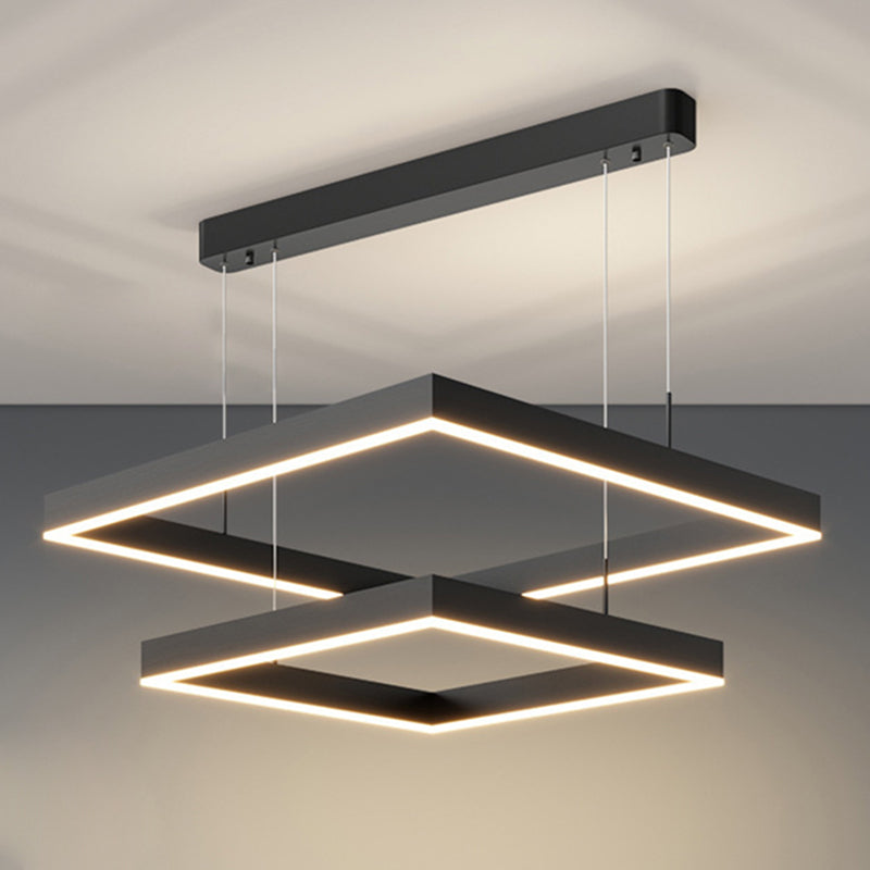 Luz de lámparas de lámparas de araña cuadradas de dos niveles simples de dos niveles