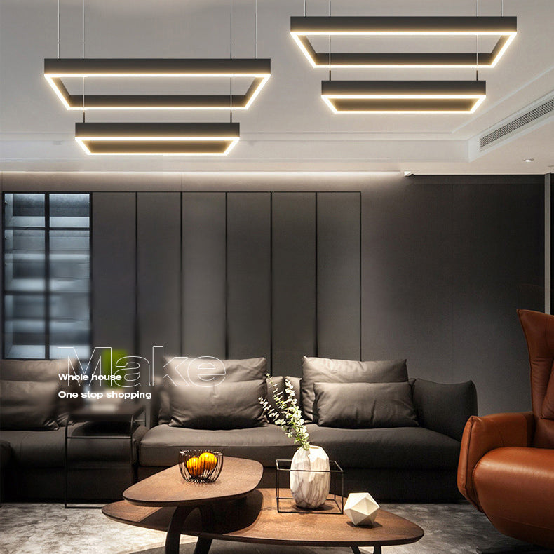 Luz de lámparas de lámparas de araña cuadradas de dos niveles simples de dos niveles