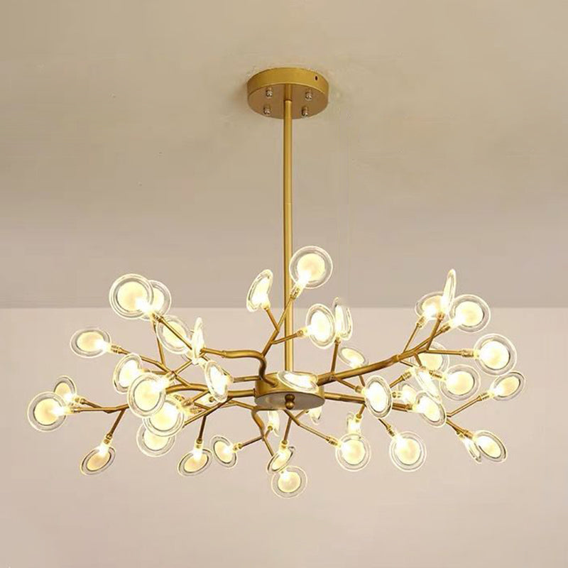 Lampadario in metallo in metallo modernista a sospensione a soffitto a più luci per soggiorno per soggiorno