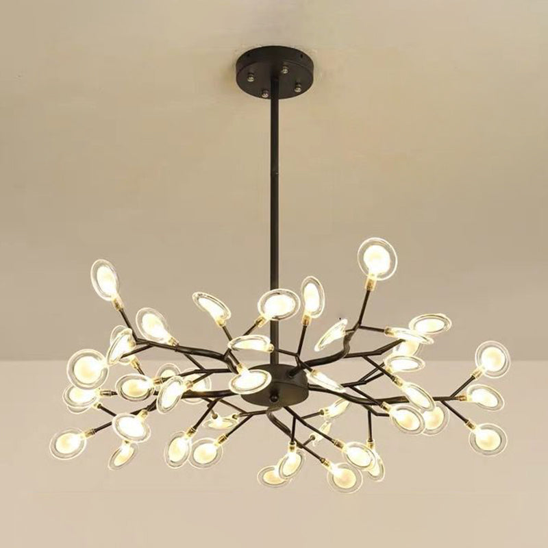 Lampadario in metallo in metallo modernista a sospensione a soffitto a più luci per soggiorno per soggiorno