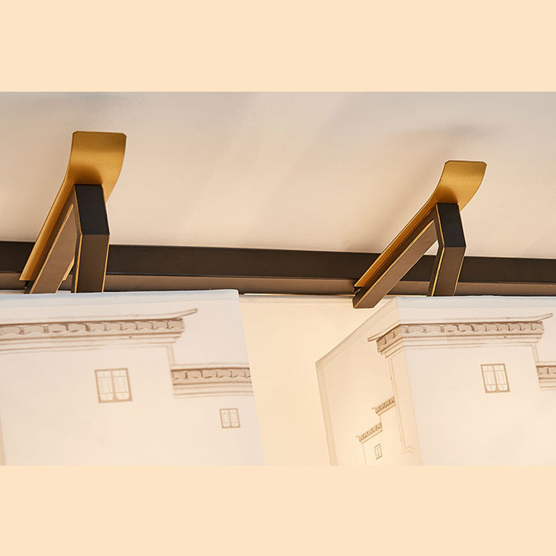 Chinese Style Fabric Flush Ceiling Light 5 Size for Optional Flush Light for Living Room