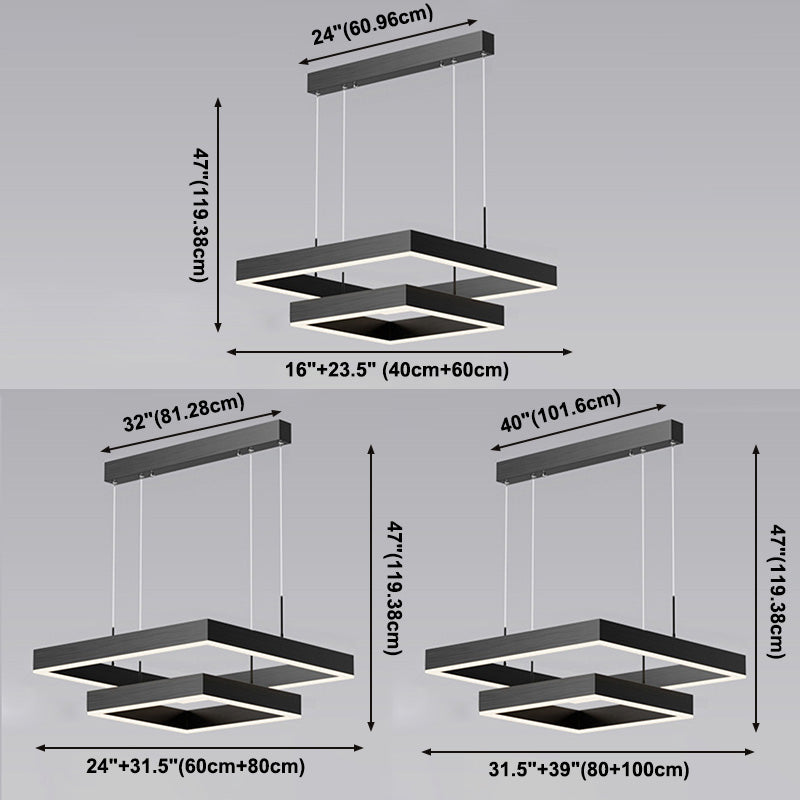 Lampade a forma quadrata contemporanea il lampadario del ristorante il lampadario sospeso con ombra acrilica