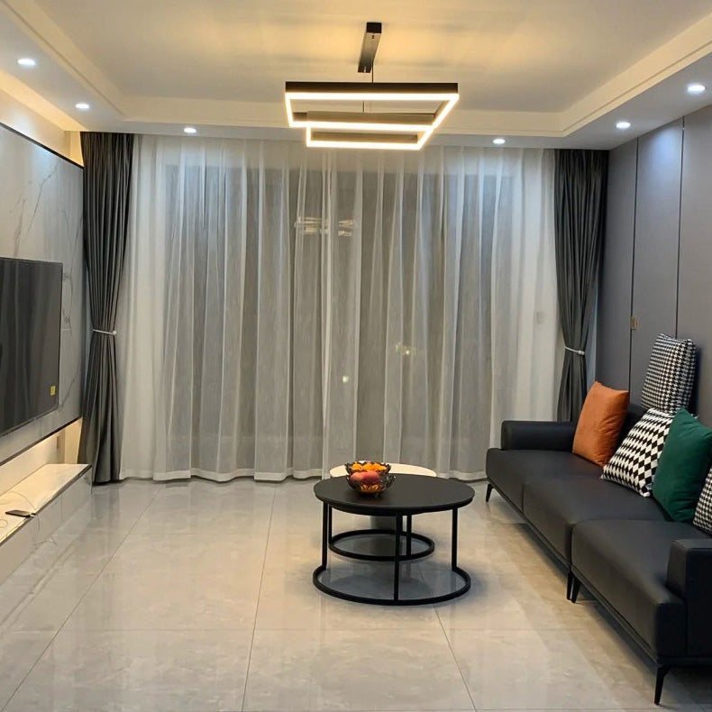 Candelera de lámparas de araña de forma cuadrada contemporánea Restaurante Chandelier colgante con sombra acrílica