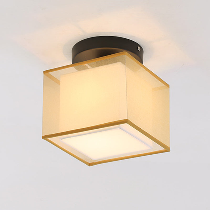 Inbouw plafondlamp in Aziatische stijl, stof, voor woonkamer, eetkamer