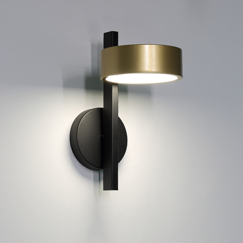 Lámpara de apliques de pared redonda posmoderna lámpara de pared LED metálica en dorado negro