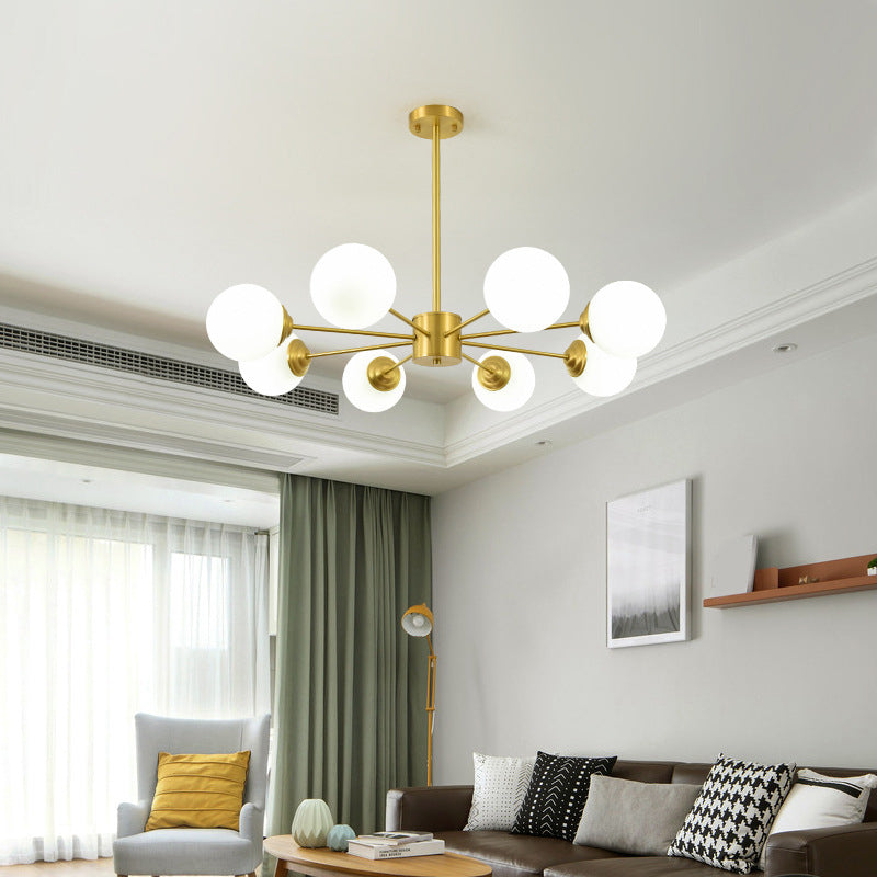 Globe Chandelier Light Fixture Designer Multi-Head Bronze Chandelier Lamp with Glass Shade