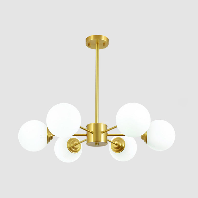 Globe Chandelier Light Fixture Designer Multi-Head Bronze Chandelier Lamp with Glass Shade