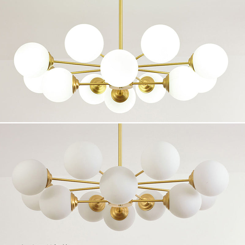 Globe Chandelier Light Fixture Designer Multi-Head Bronze Chandelier Lamp with Glass Shade