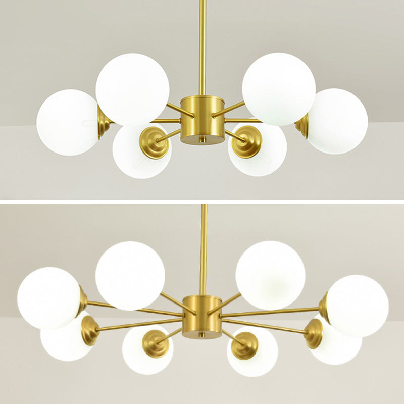 Globe Chandelier Light Fixture Designer Multi-Head Bronze Chandelier Lamp with Glass Shade