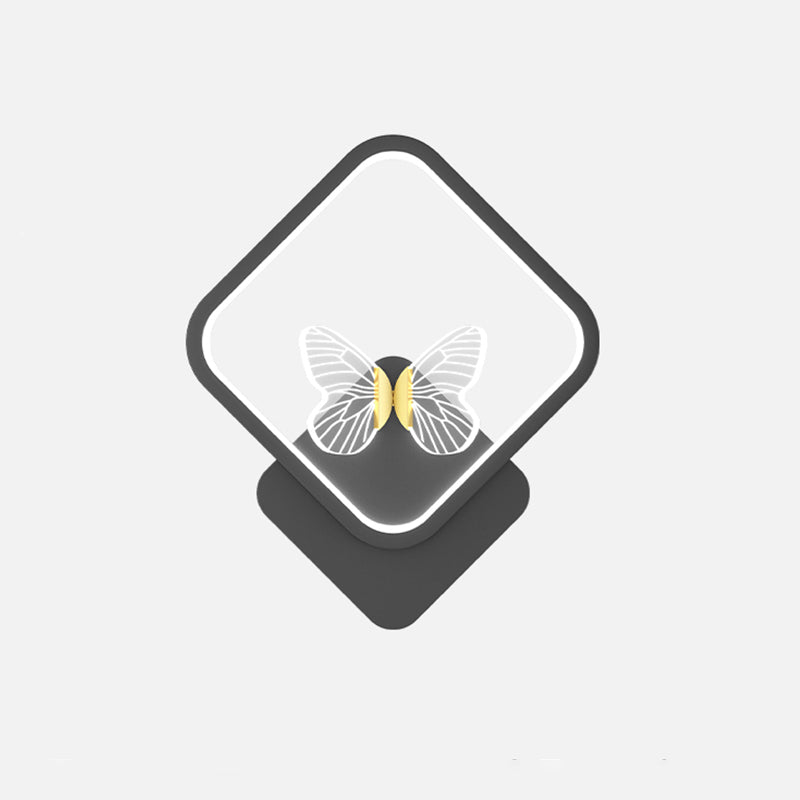 Accesorio de iluminación de pared acrílico mariposa LED minimalista Splecha de pared geométrica negra