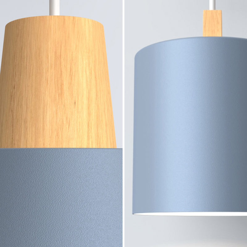 Geometric Shade Wall Hanging Lamp Macaron Style Iron 1 Bulb Bedroom Reading Wall Light