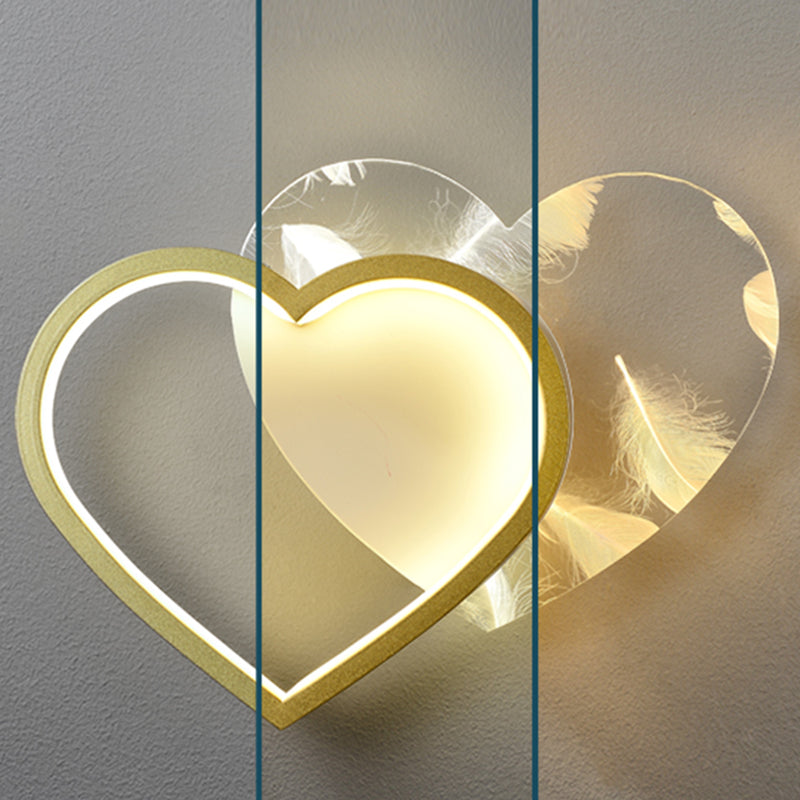 Iluminación de pared de plumas geométrica de pared de pared LED nórdica con sombra acrílica