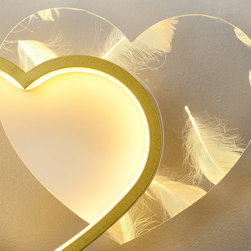 Iluminación de pared de plumas geométrica de pared de pared LED nórdica con sombra acrílica