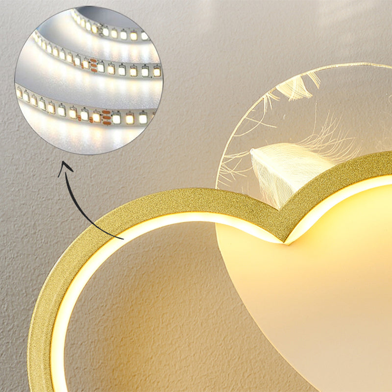 Iluminación de pared de plumas geométrica de pared de pared LED nórdica con sombra acrílica