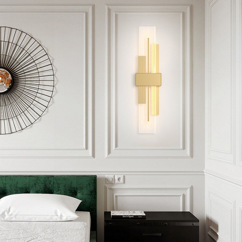 Luz de pared rectangular novedosa apliques modernas acrílico sala de estar LED luz montada de pared