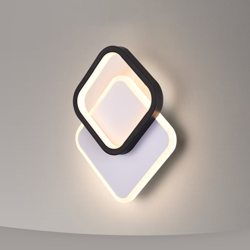 Luce murale a forma geometrica minimalista Luce a LED SCONCE LED in bianco nero in bianco