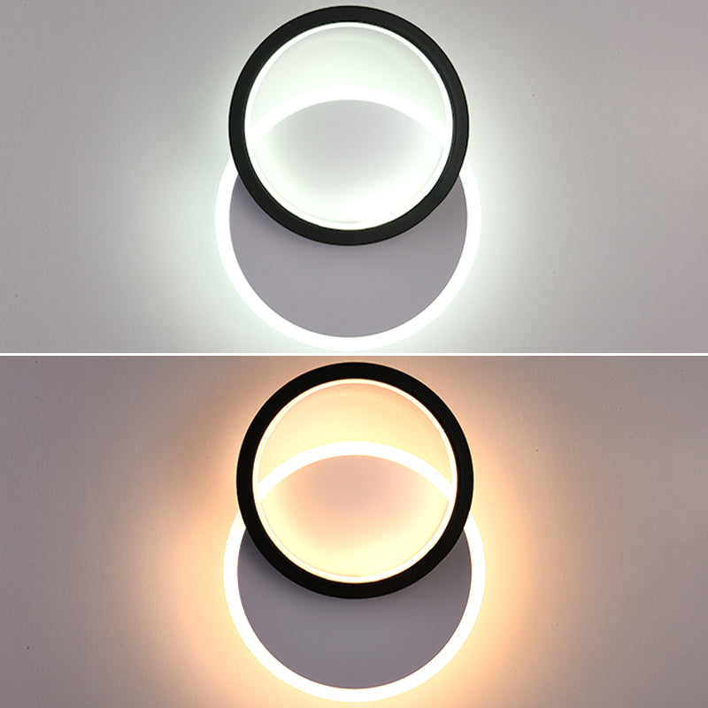 Luce murale a forma geometrica minimalista Luce a LED SCONCE LED in bianco nero in bianco