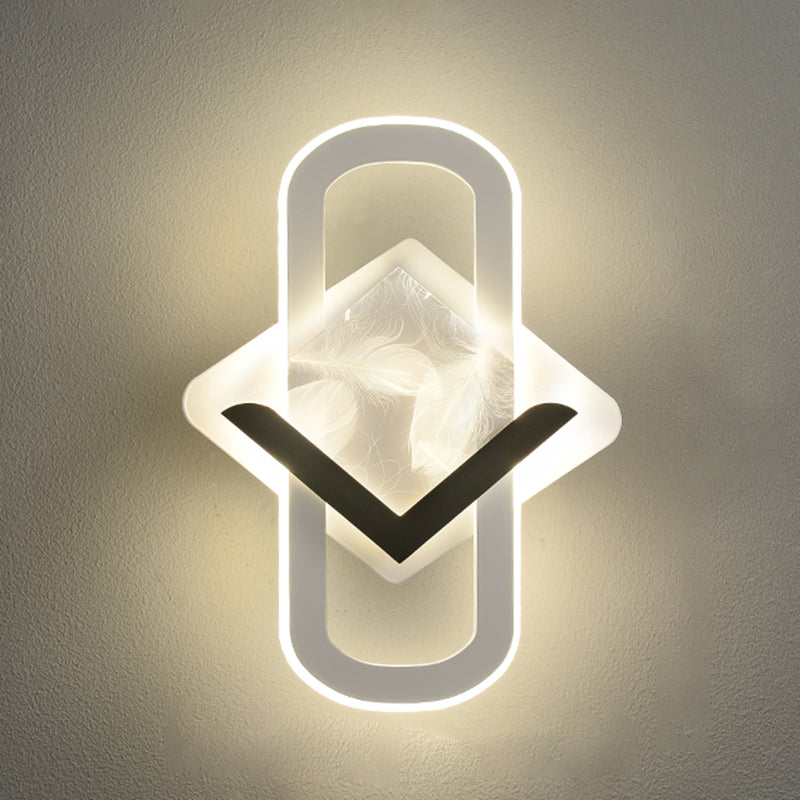 Fun a parete a parete geometrica bianca