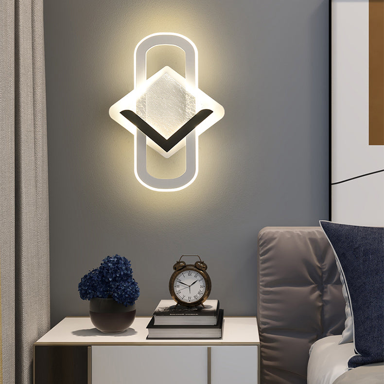 Fun a parete a parete geometrica bianca