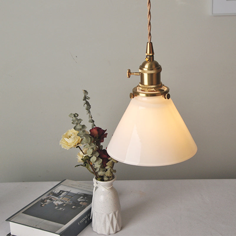 Industrial Style Ceiling Light Fixture with Glass Shade for Living Room
