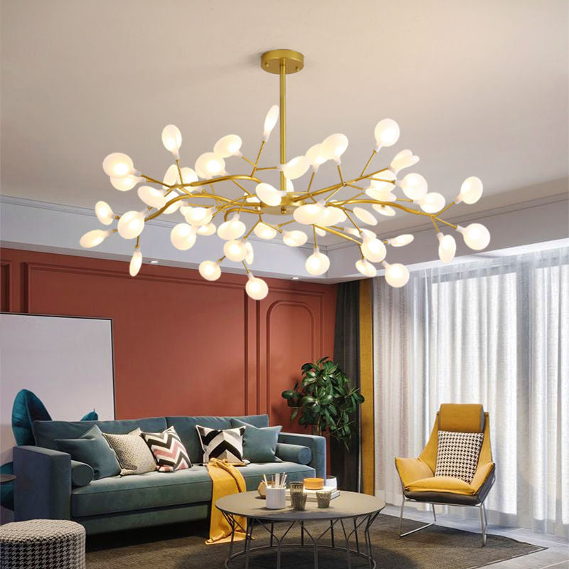 Acryl Firefly Kroonluchter Modernistische stijl 45 Hoofden plafond kroonluchter in goud