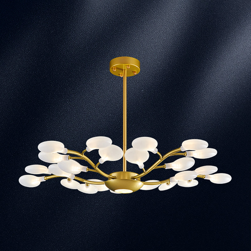 Goldzweig Kronleuchter modernistischer Metall und Acryldecker Kronleuchter für Wohnzimmer